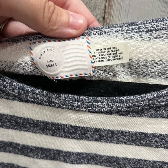 Postmark Anthropologie Ginny Layered Top Small Striped Floral Mix Print Shirt - Picture 4 of 8